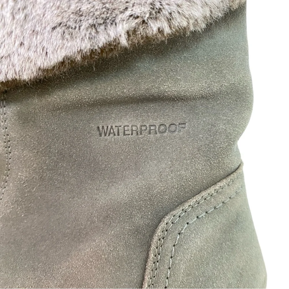 Storm By Cougar Boots Womens Size 10 Gray Waterproof Suede Fauxfur Melody